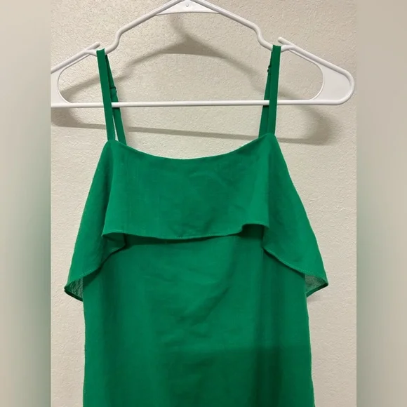 Alice + Olivia Etta Ruffle Mini Dress in Kelly Green - Picture 3 of 9